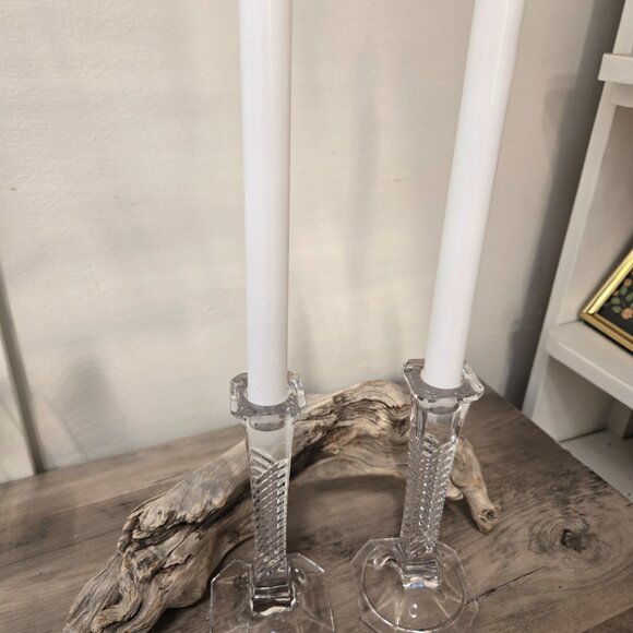 3 For 45 💗✨️Vintage Crystal Candlestick Holders – Set of 2 – EUC - Picture 5 of 5